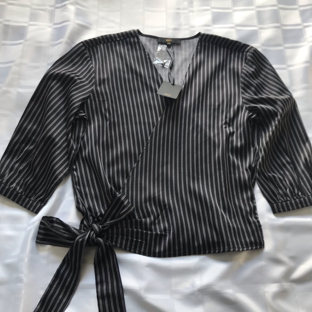 NWT AKA cross body blouse